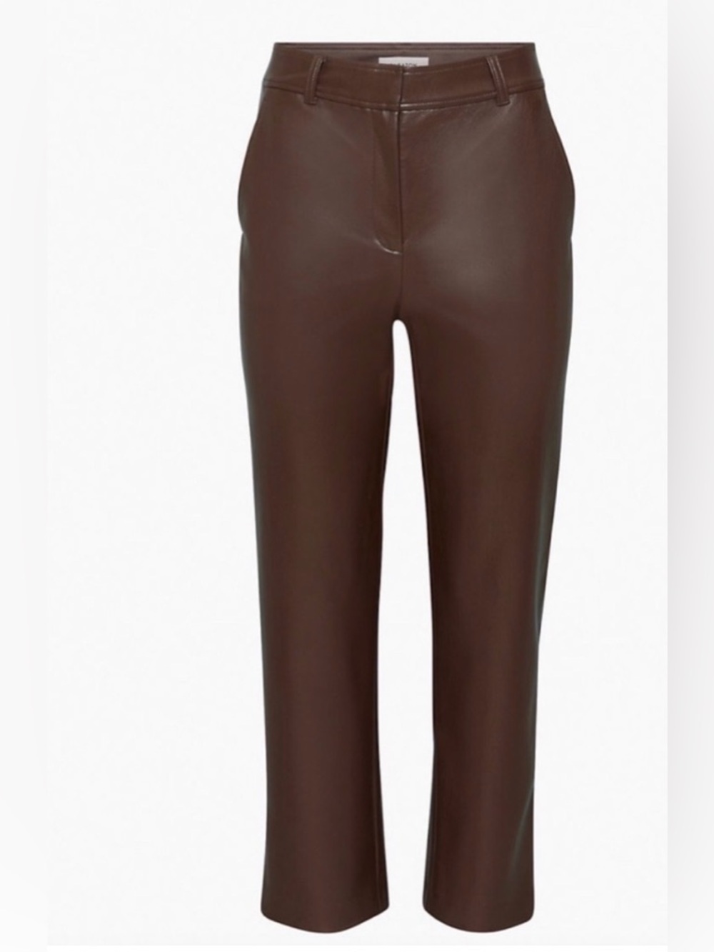 Aritzia Babaton Command vegan leather pants in coffee bean - Picture 2 of 12